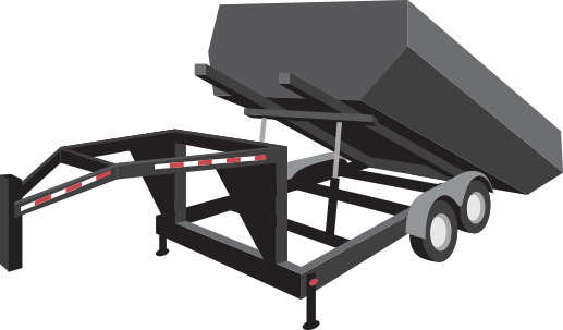 These Roll-Off trailers have an open-top dumpster that uses wheels to facilitate the dumpster’s movement on and off the trailer. Usually used for dumping of heavy materials like construction debris, yard materials, and more.