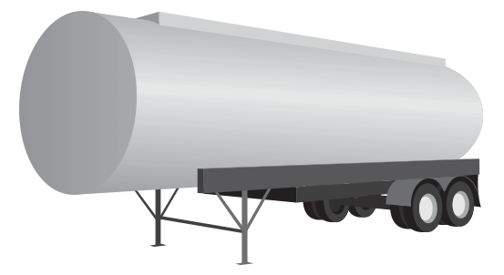 These closed cylindrical trailers are used to haul bulk liquid products such as fuels, potable and non-potable water and are usually constructed from aluminum or stainless steel.